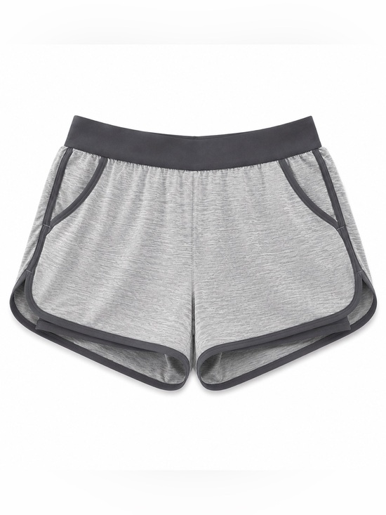 Danskin Now Pants - Danskin Now Light Grey Athletic Shorts with Dark Grey Trim
